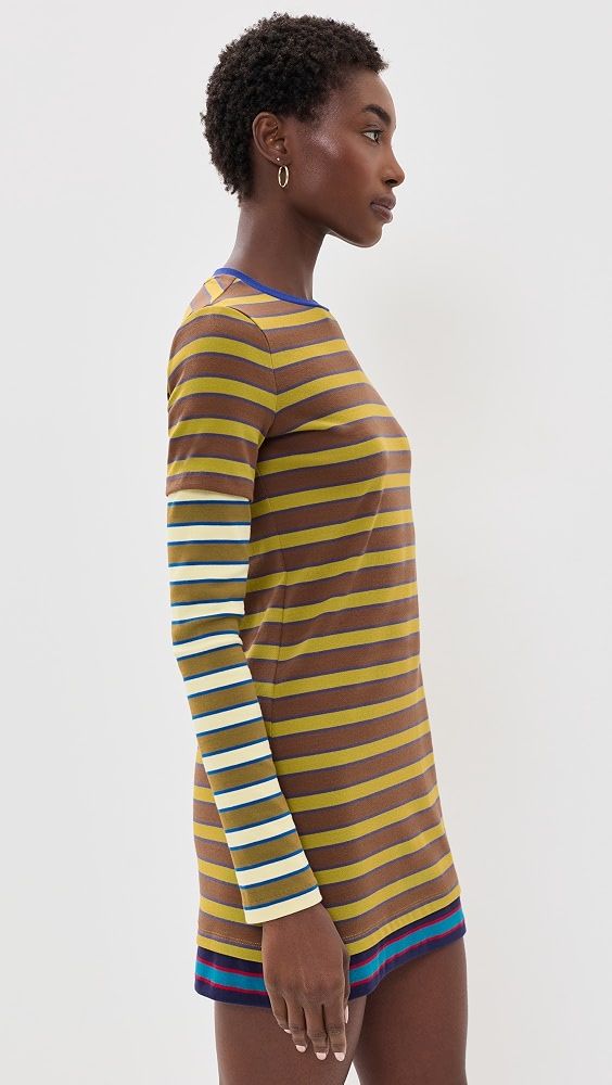 DILLON DRESS - CIGAR/SONOMA STRIPE