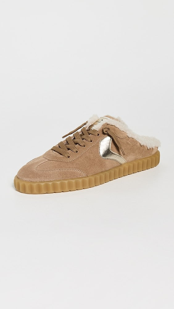 INES MULE - FUR/SUEDE - LIGHT BROWN