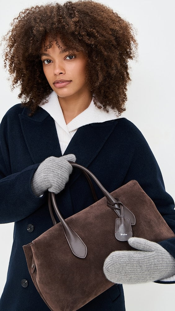 CASHMERE RIBBED MITTENS - HEATHER GREY